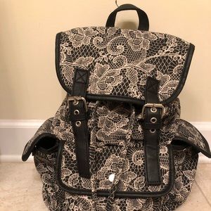 Black and White Floral Bag